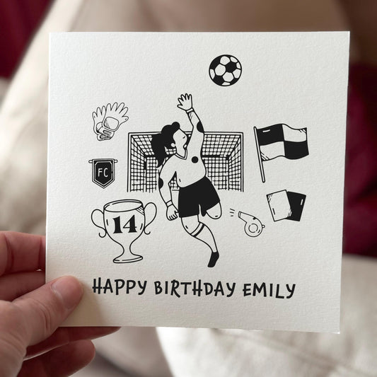 Personalized Football Birthday Card for Daughter: 14th Birthday