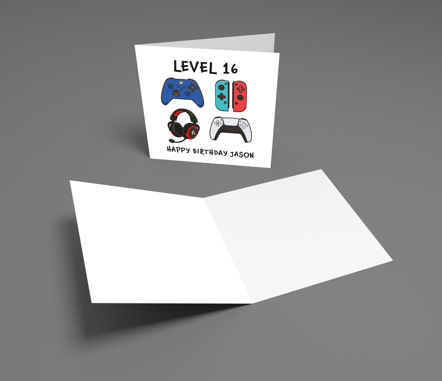 Level 16 Gamer Birthday Card: Funny Personalized Card for Son