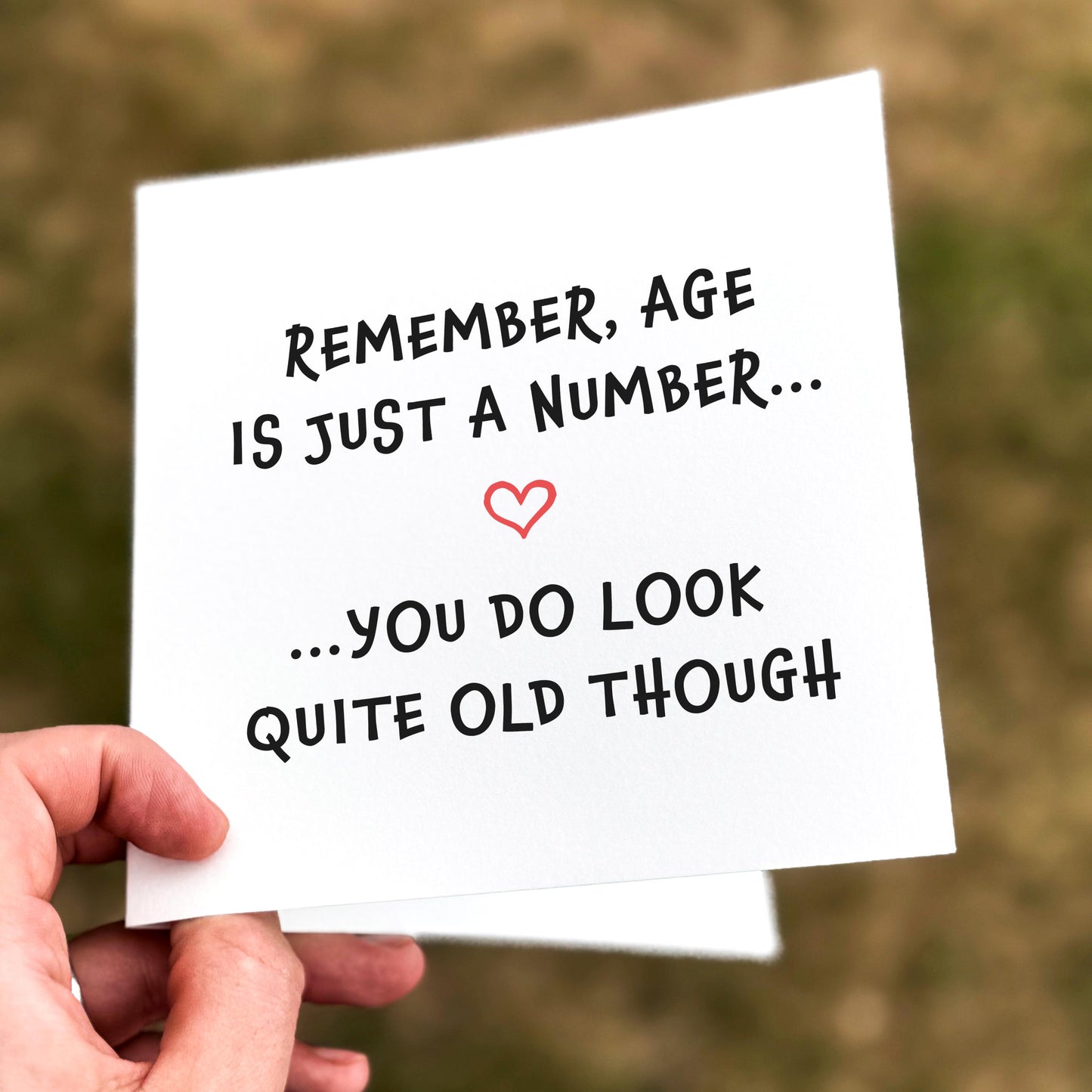 Funny Rude Birthday Card: Age Is Just a Number