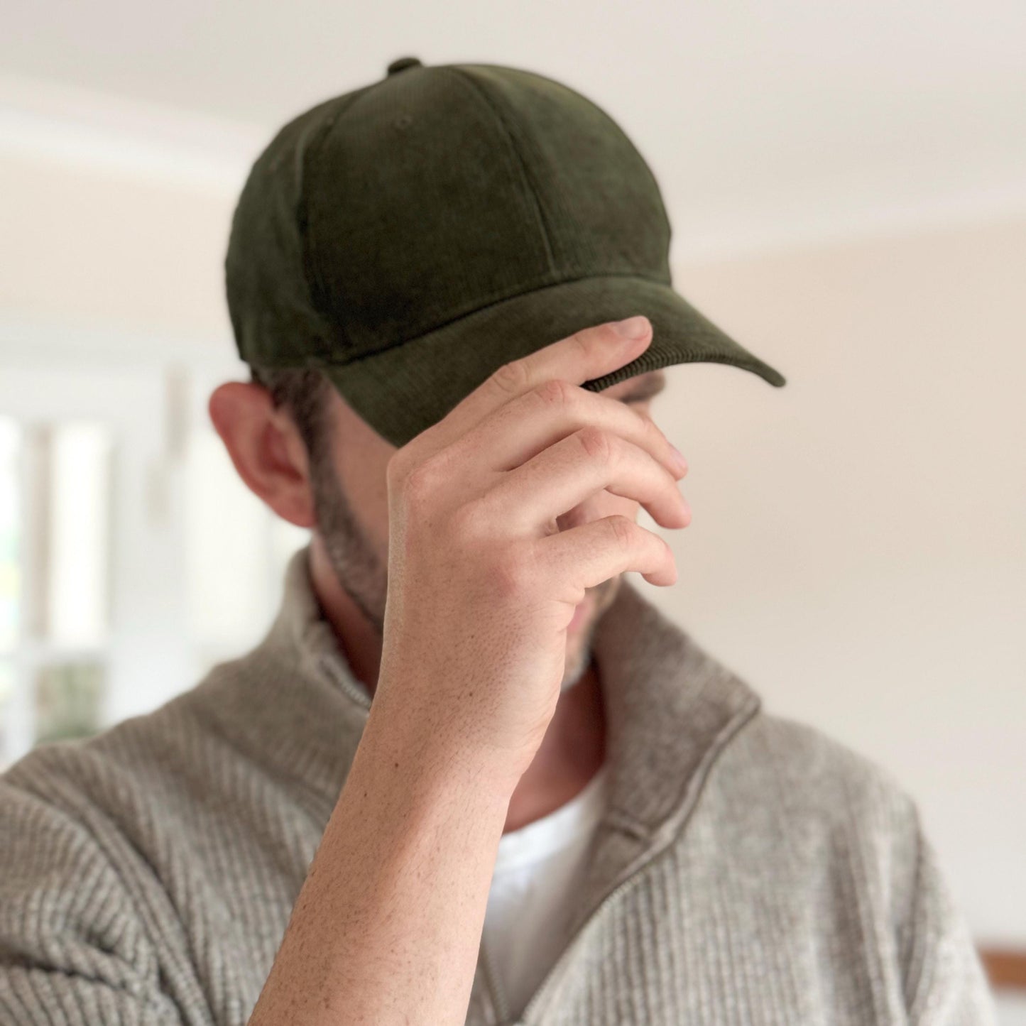 Organic Corduroy Baseball Cap, Sustainable Unisex Hat, Gift for Him or Her
