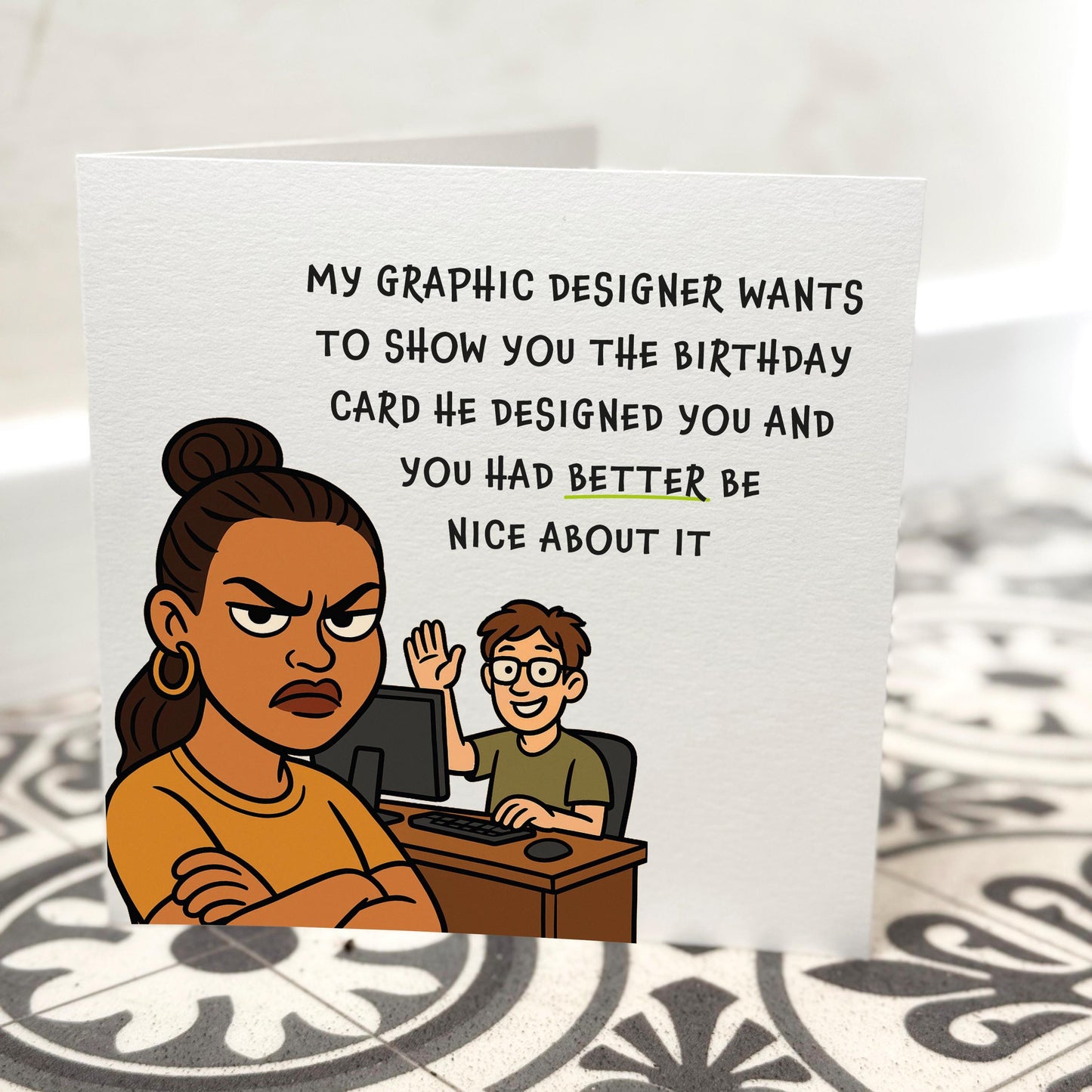 Funny Internet Meme Birthday Card: Sarcastic Graphic Designer Joke