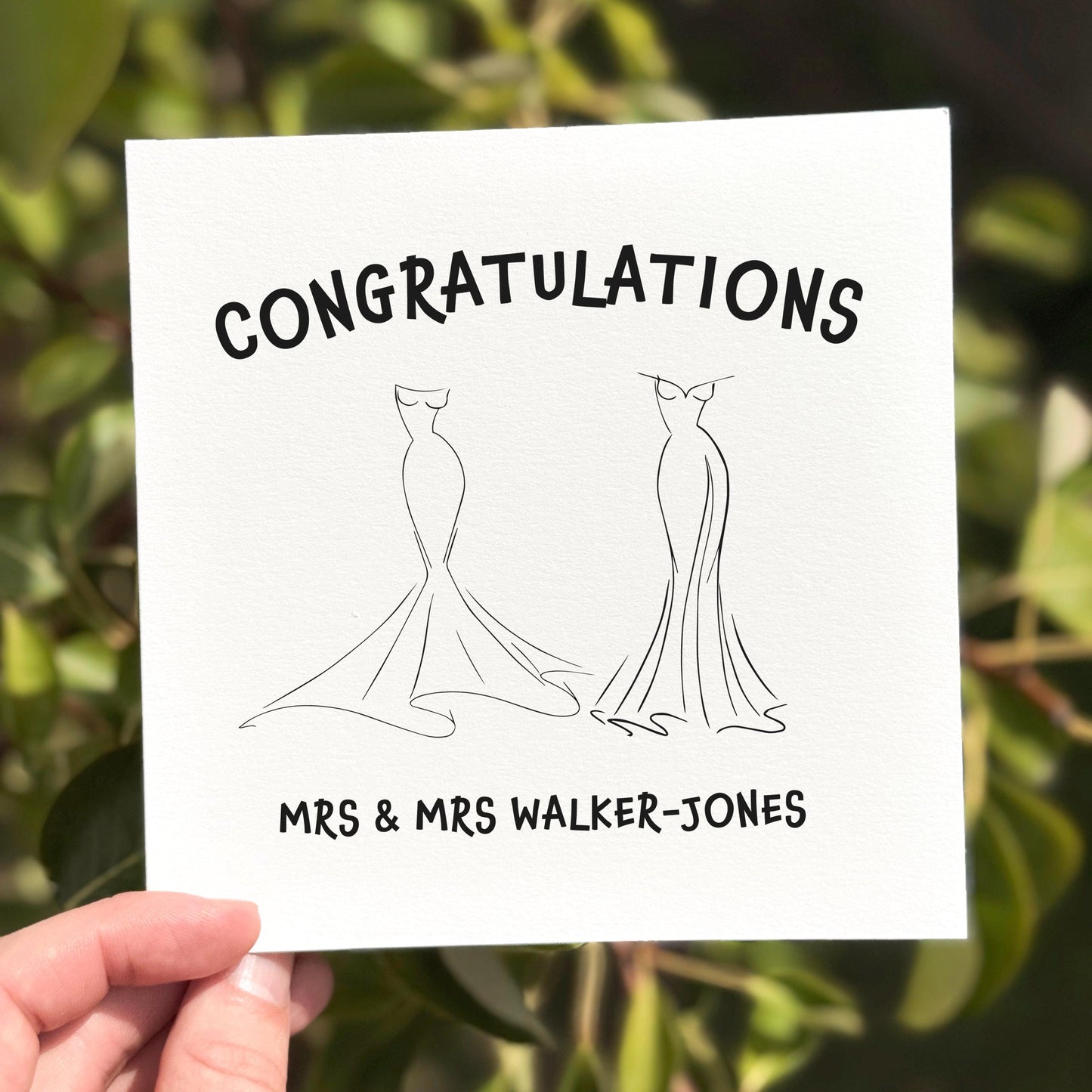 Personalized Mrs and Mrs Wedding Card: Two Brides, LGBTQ+ Congratulations