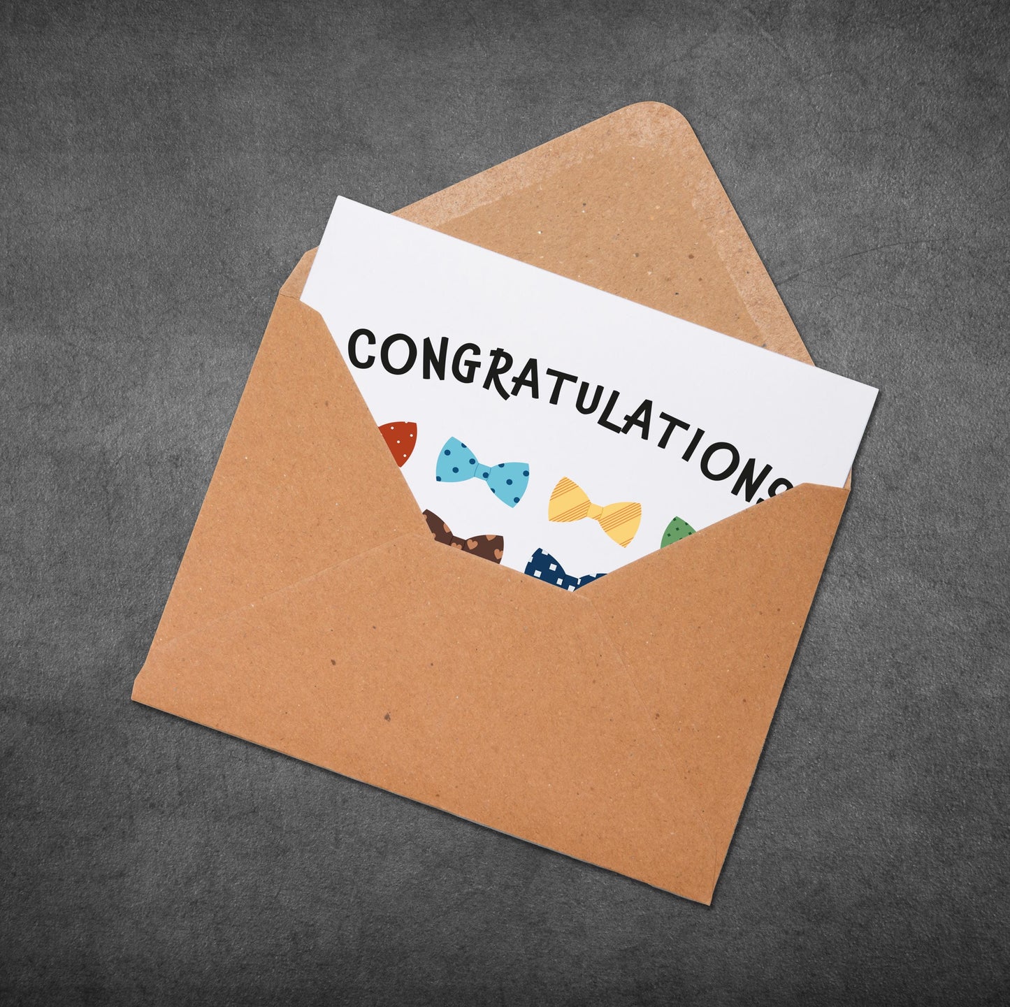 Personalized Mr and Mr Wedding Card: Rainbow Bow Ties, LGBTQ+ Celebration