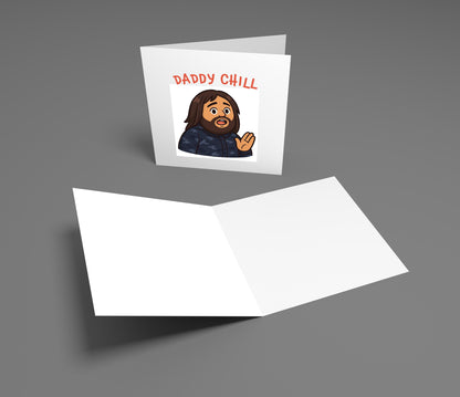 Greeting card with 'Daddy Chill' design on a gray background