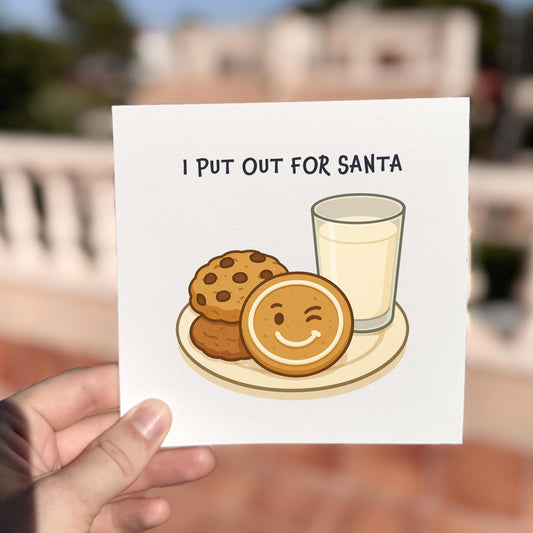 Funny Christmas Card, Naughty Xmas Card for Him, Santa Cookie Card, Cheeky Holiday Card, Rude Christmas Card for Friend