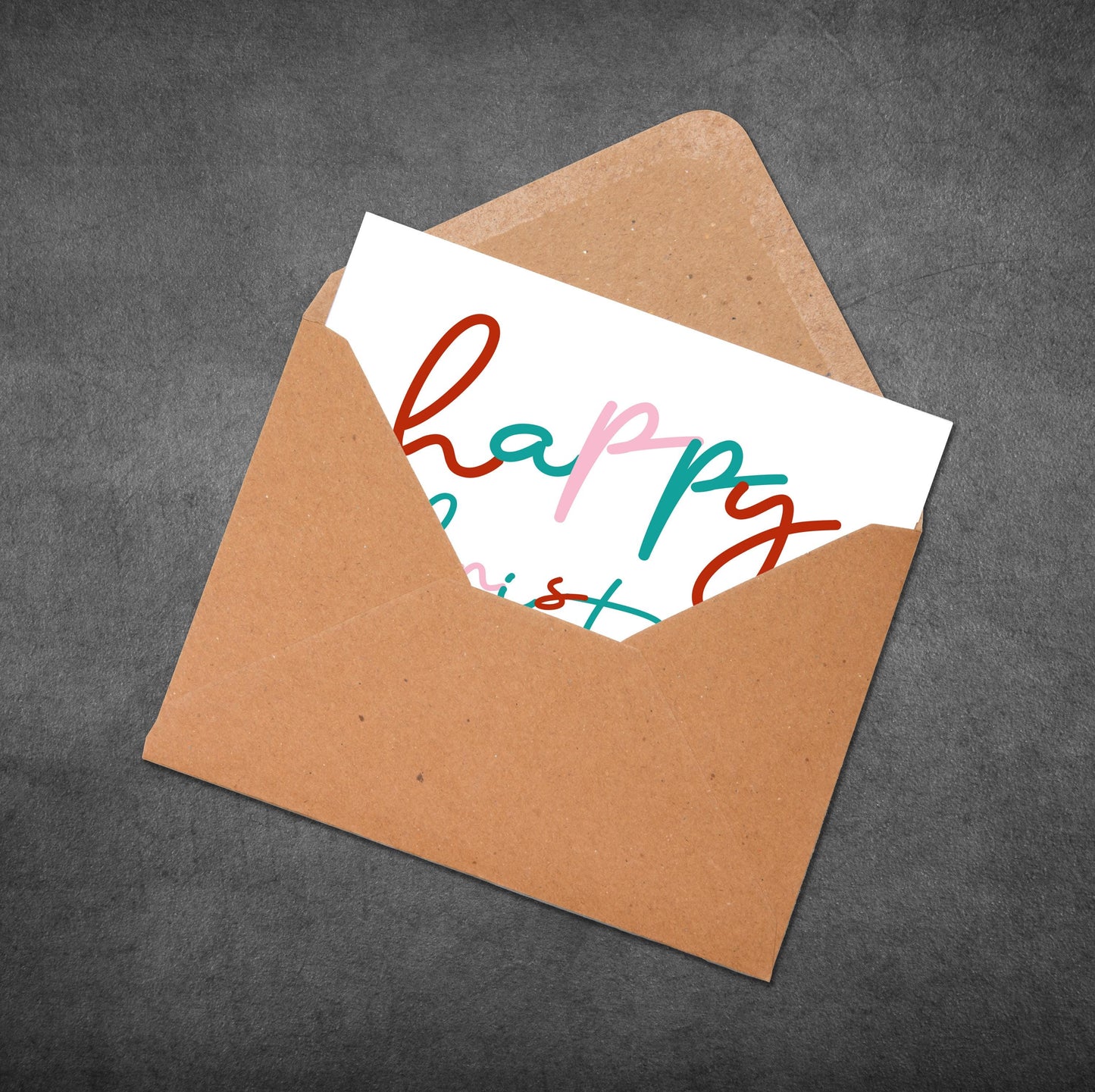 Modern Happy Christmas Card: Colorful Festive Design