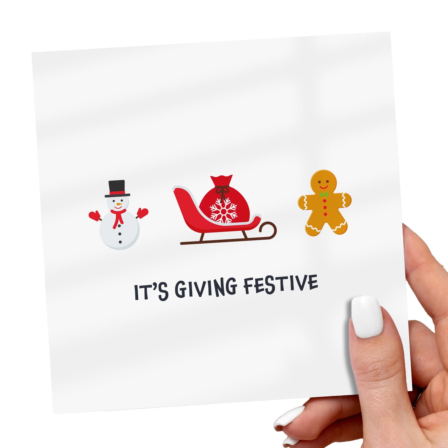 Funny Christmas Card: It's Giving Festive, Modern Holiday Greeting