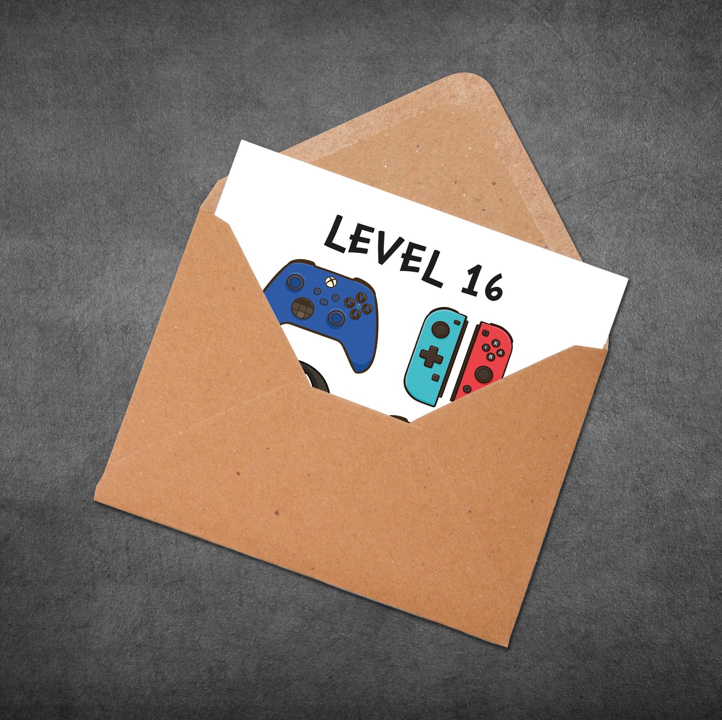 Level 16 Gamer Birthday Card: Funny Personalized Card for Son