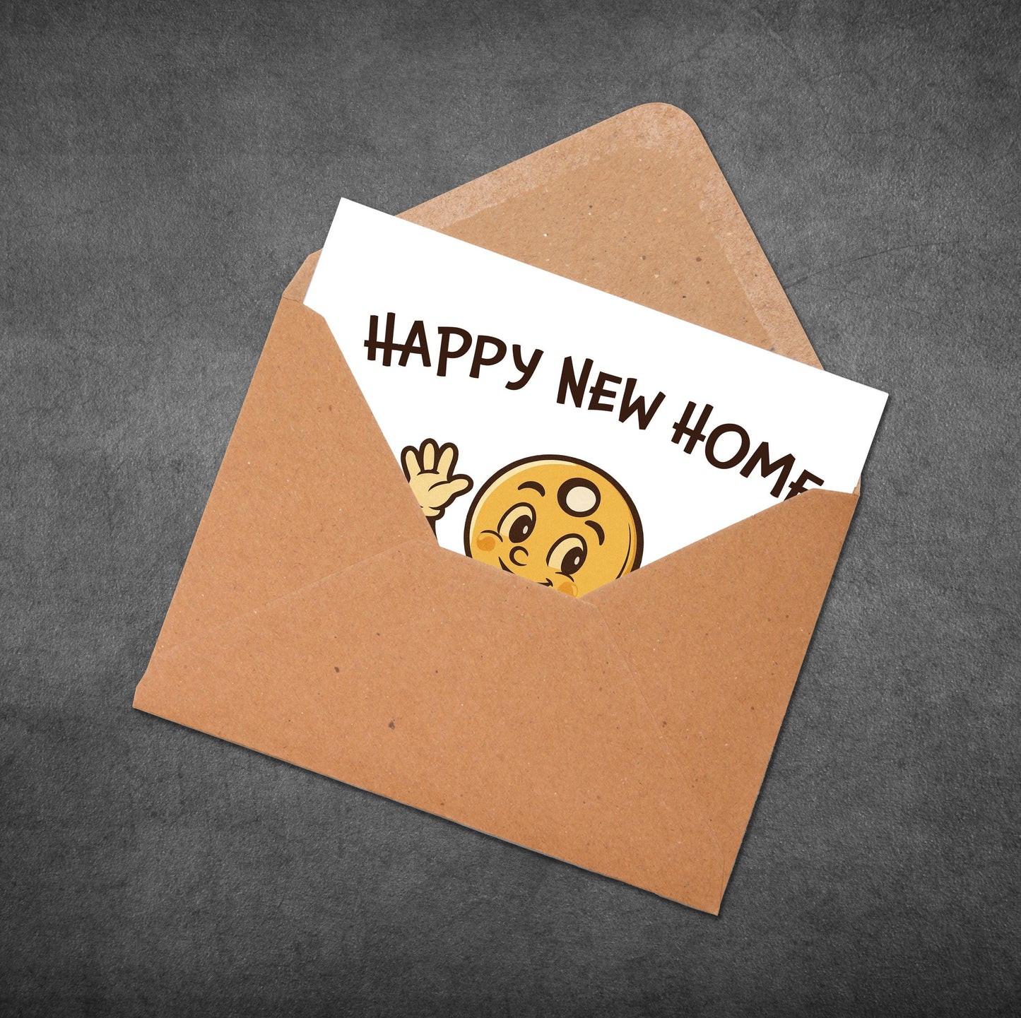 Cute New Home Card, Happy New Home Card with Smiling Key Character, Moving House Card, Housewarming Card for Friends or Family