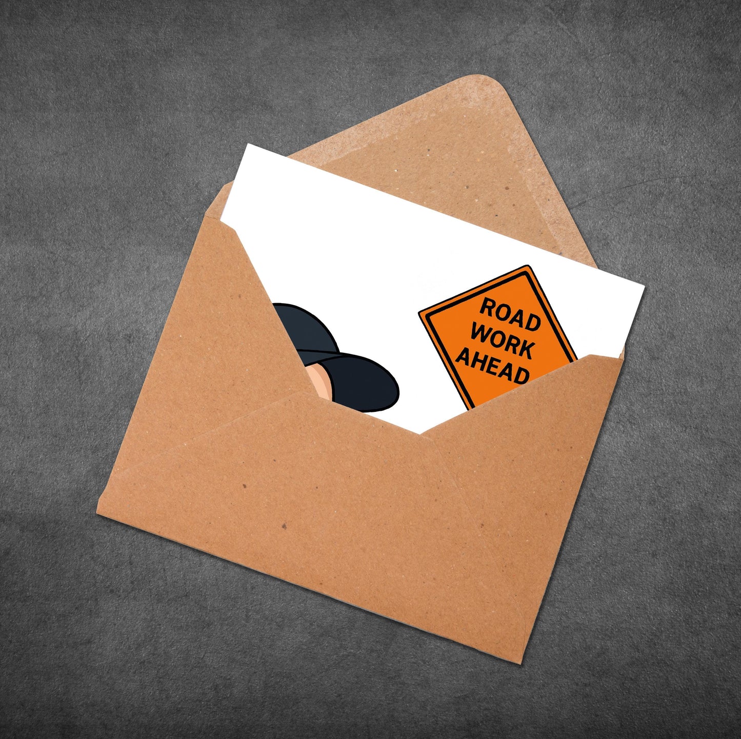 Funny 'Road Work Ahead' Birthday Card: Viral Meme Sarcastic Card