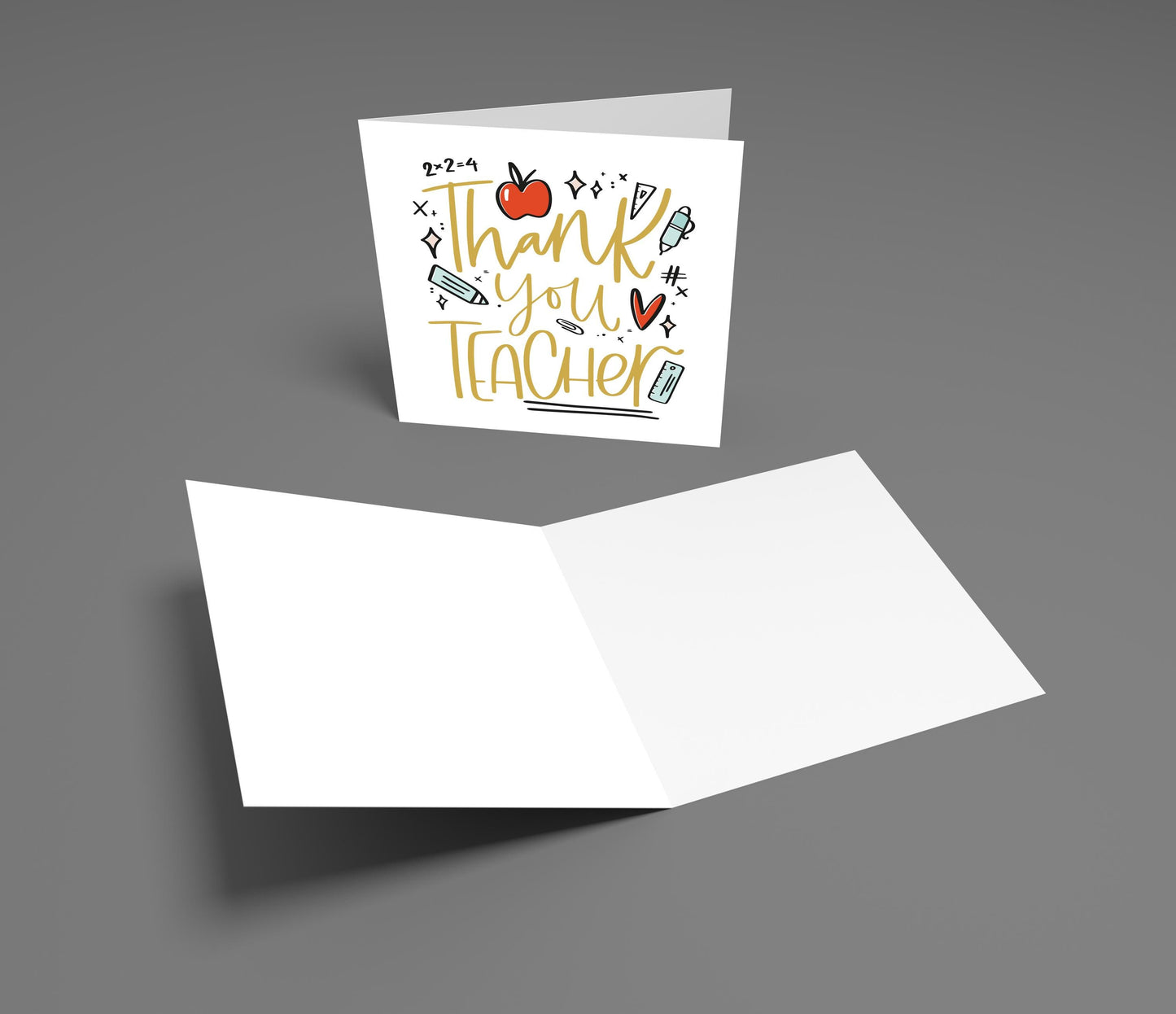 Personalized Teacher Thank You Card: End of Term Gift, Hand-Drawn Design