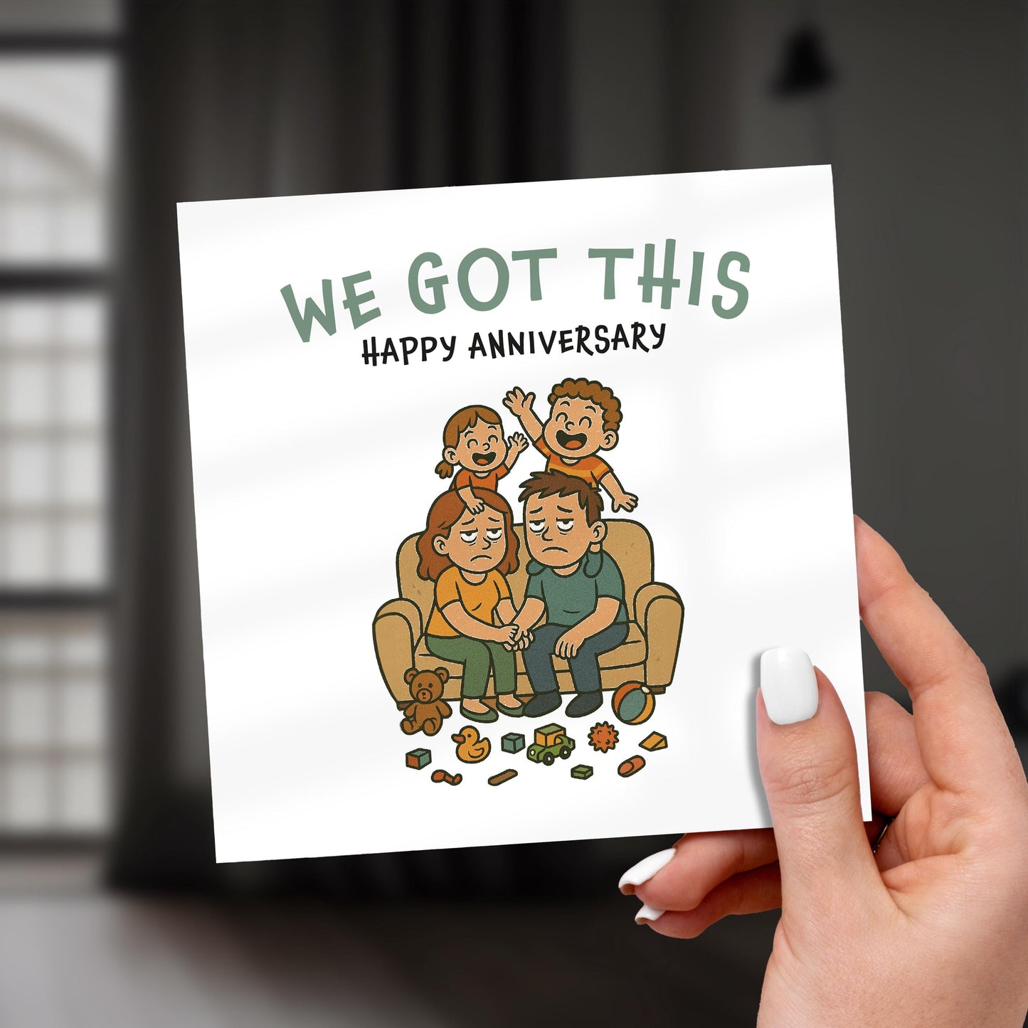 Funny Anniversary Card for Parents: Parenting Chaos - We Got This