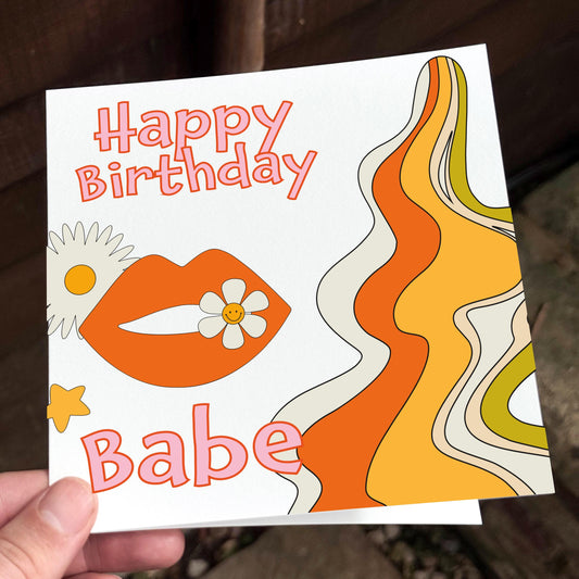 Retro Birthday Card: Groovy 70s Style - For Her
