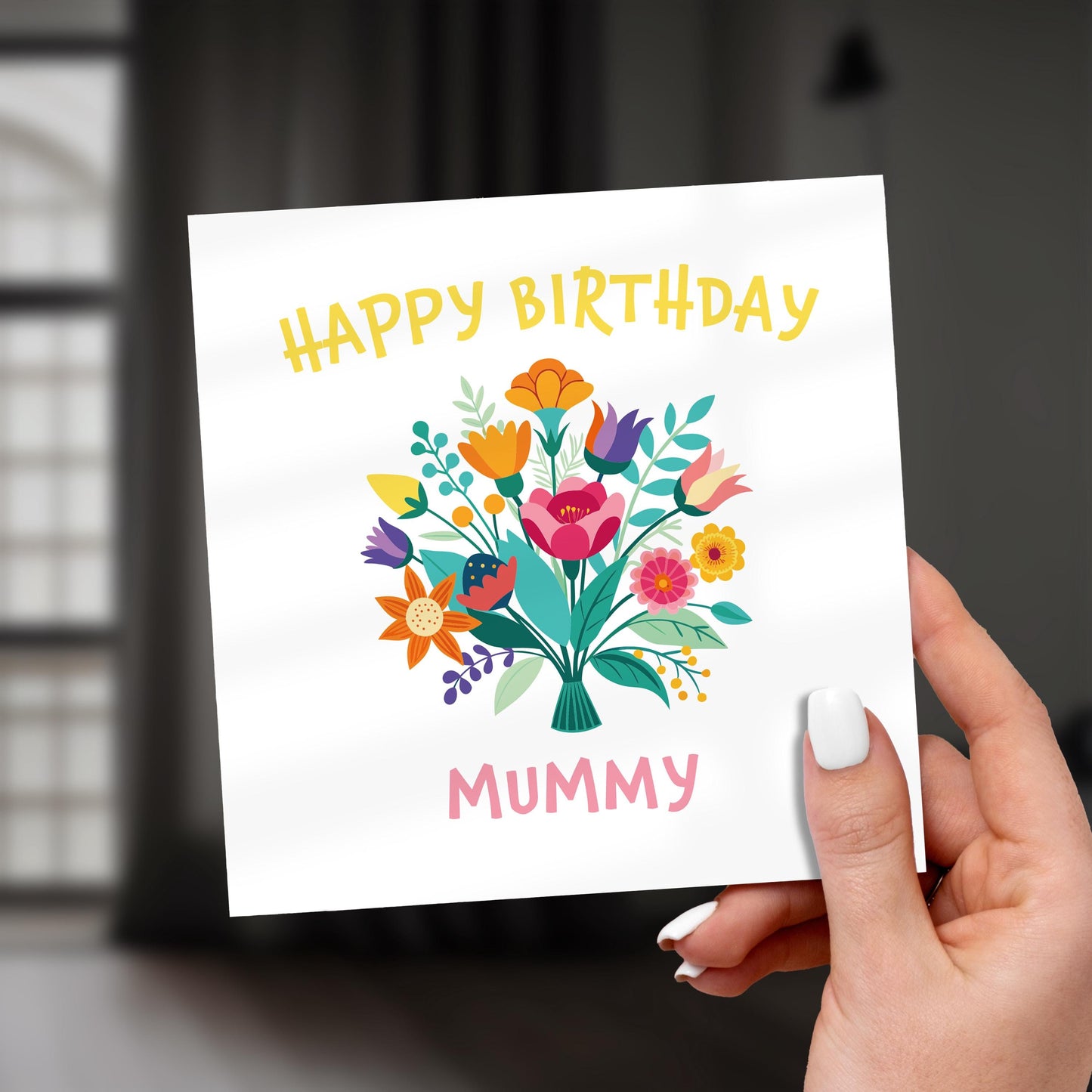 Personalized Floral Birthday Card for Mum: FSC-Certified Keepsake