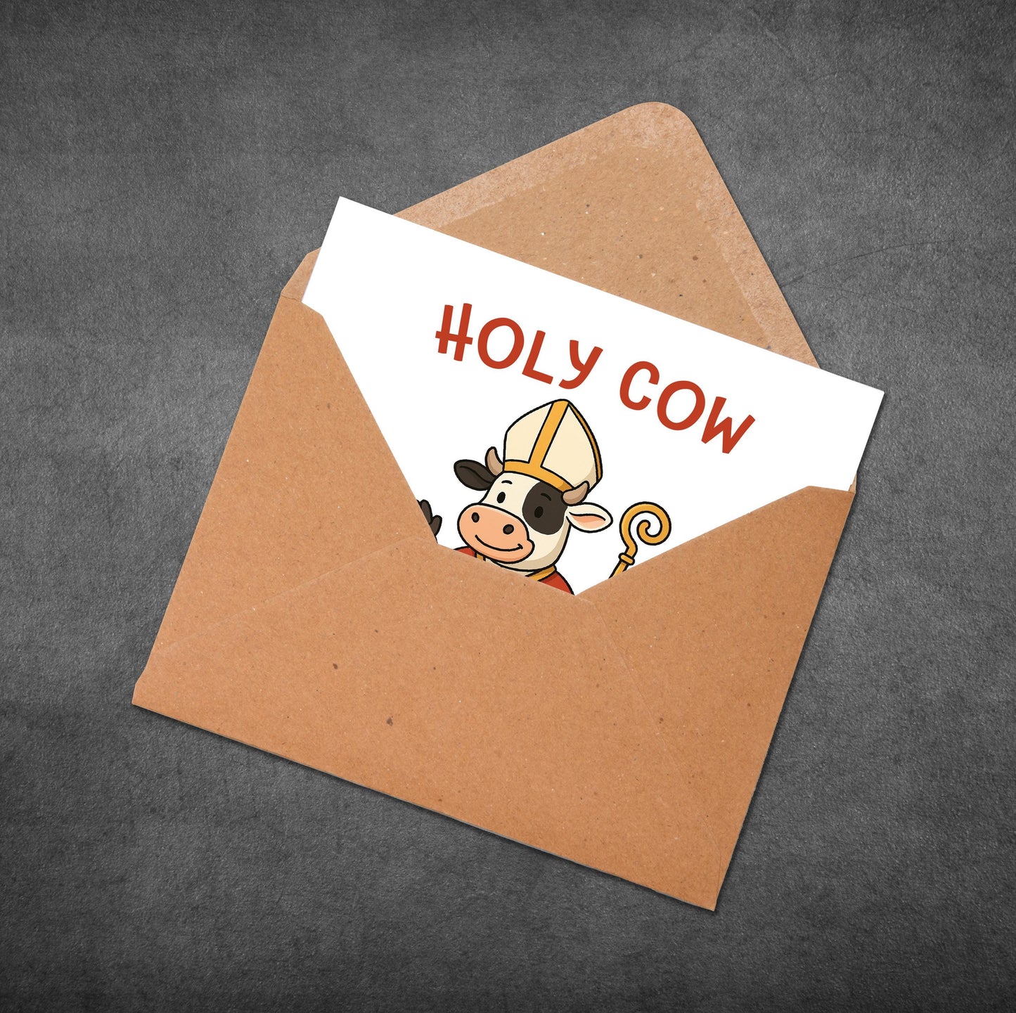 Funny Congratulations Card: Cow Pope Pun - Graduation, New Job