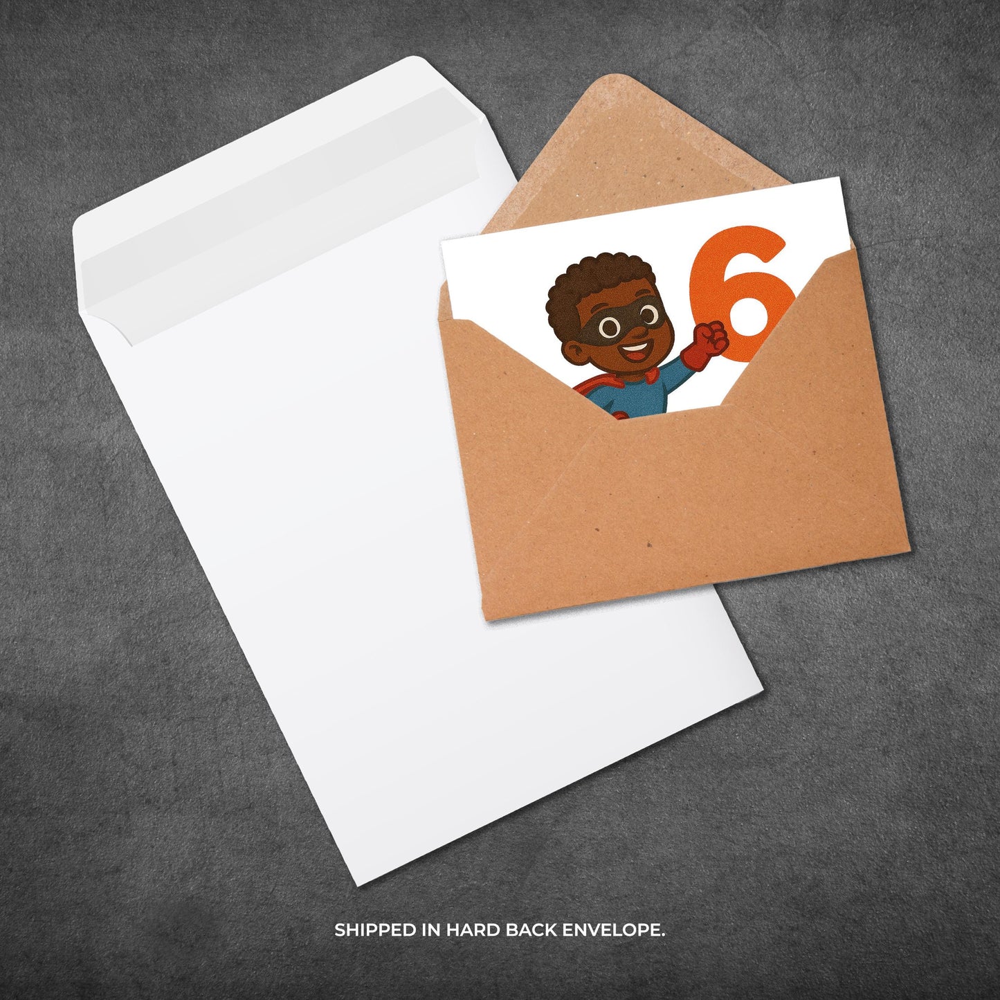 Personalized Superhero 6th Birthday Card: Comic Style Kids Card