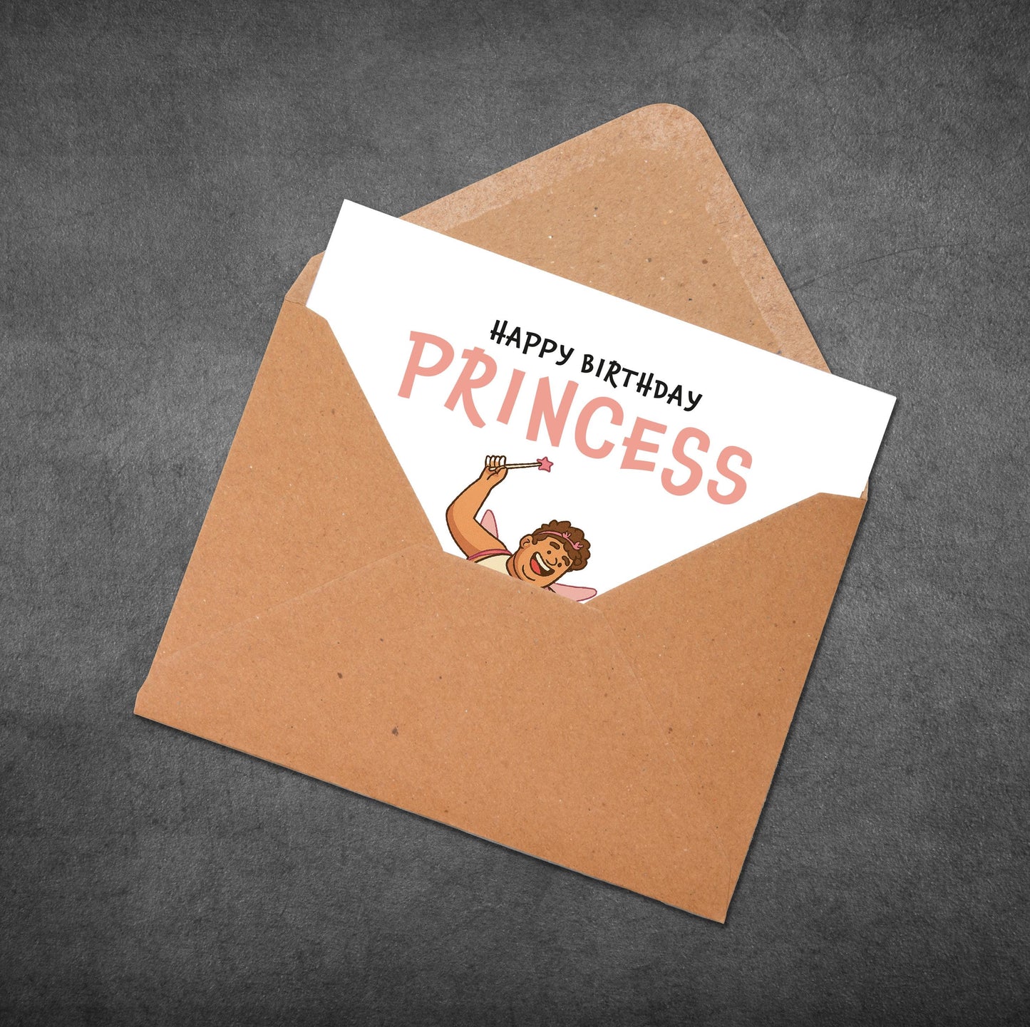 Funny Sarcastic Birthday Card for Brother - Princess Joke Card