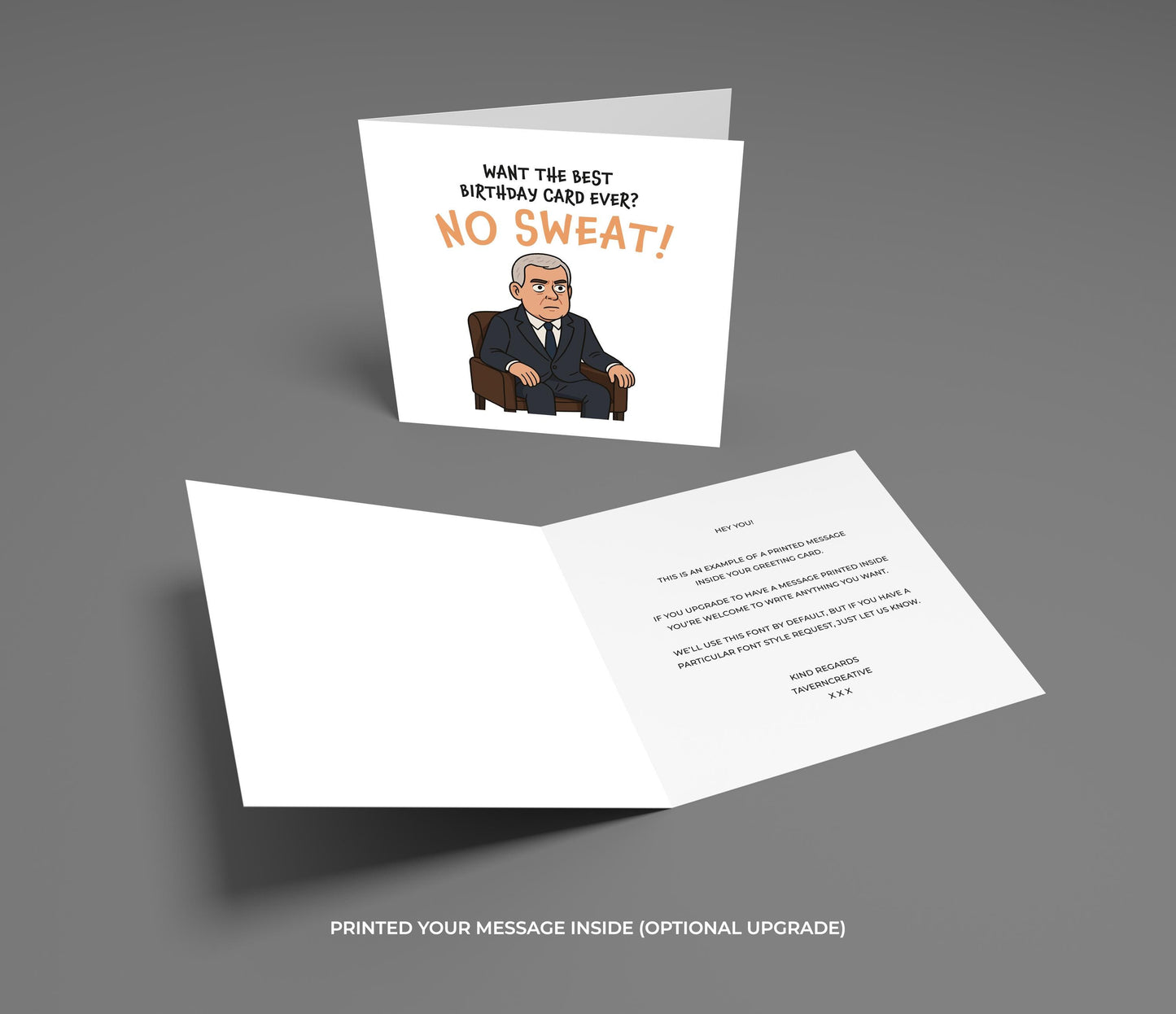 Funny Birthday Card: Royal Interview Meme, Savage Pop Culture Joke