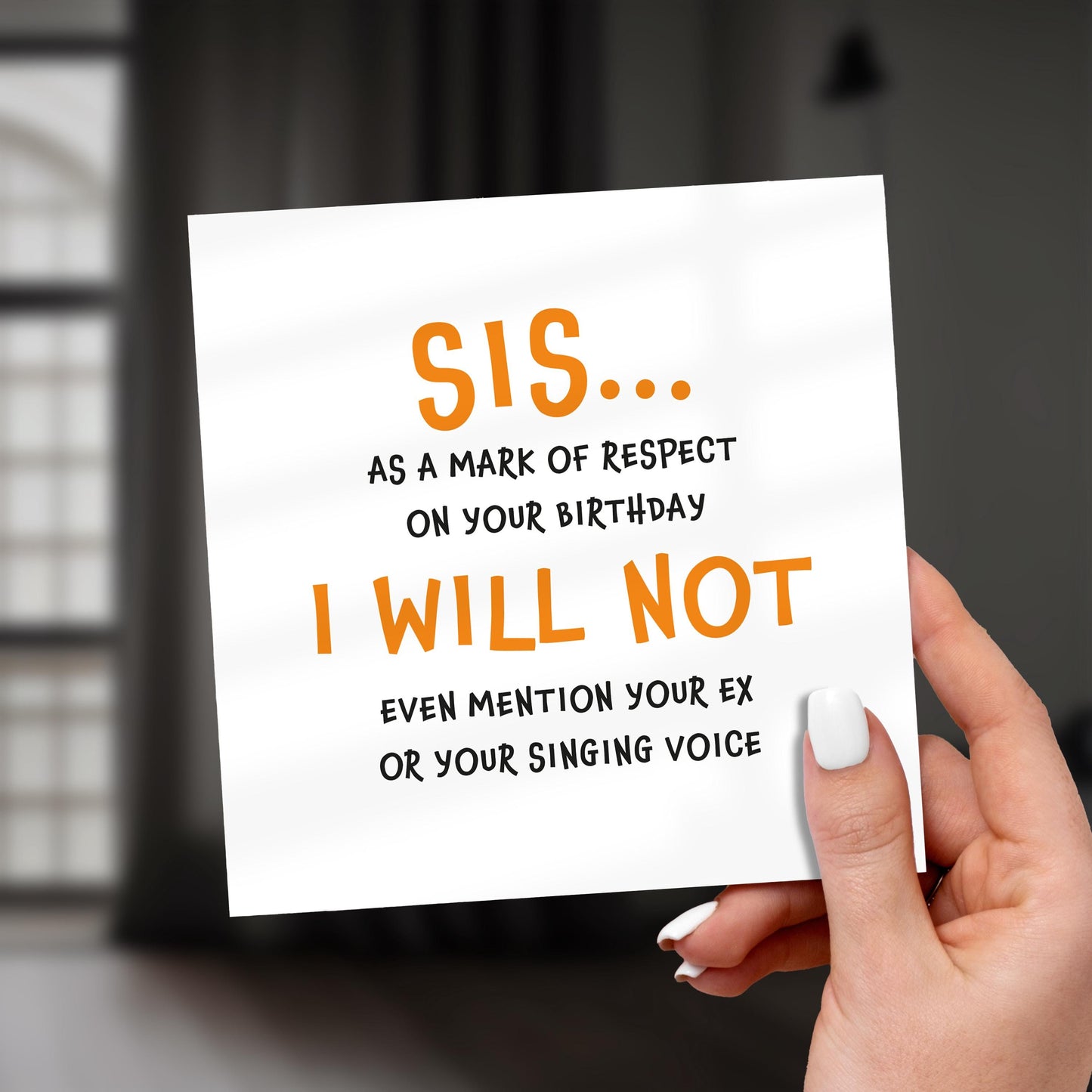 Funny Sarcastic Birthday Card for Sister: Cheeky Humor