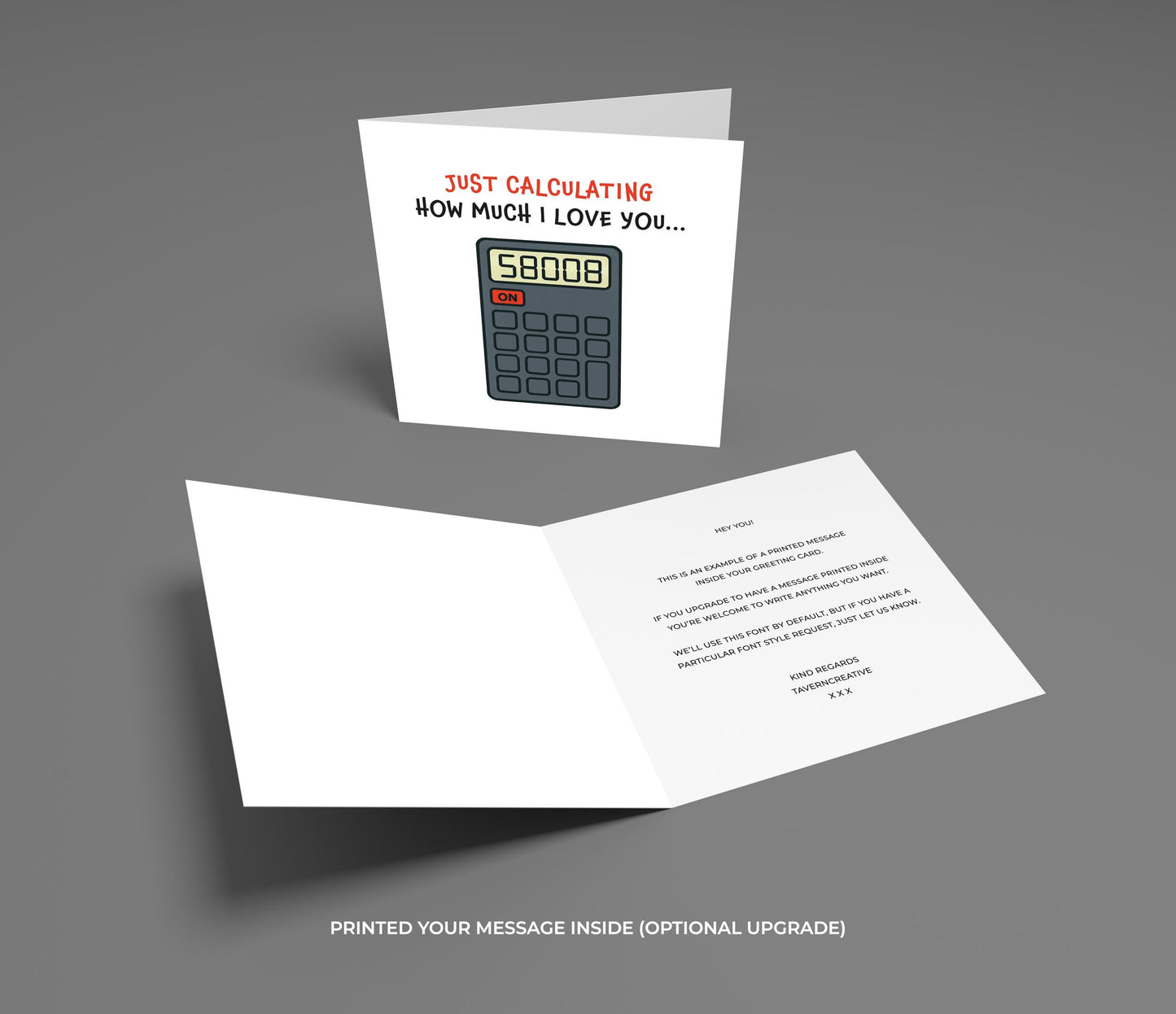 Funny Anniversary Card: Calculator Boobs Joke, Schoolboy Humor