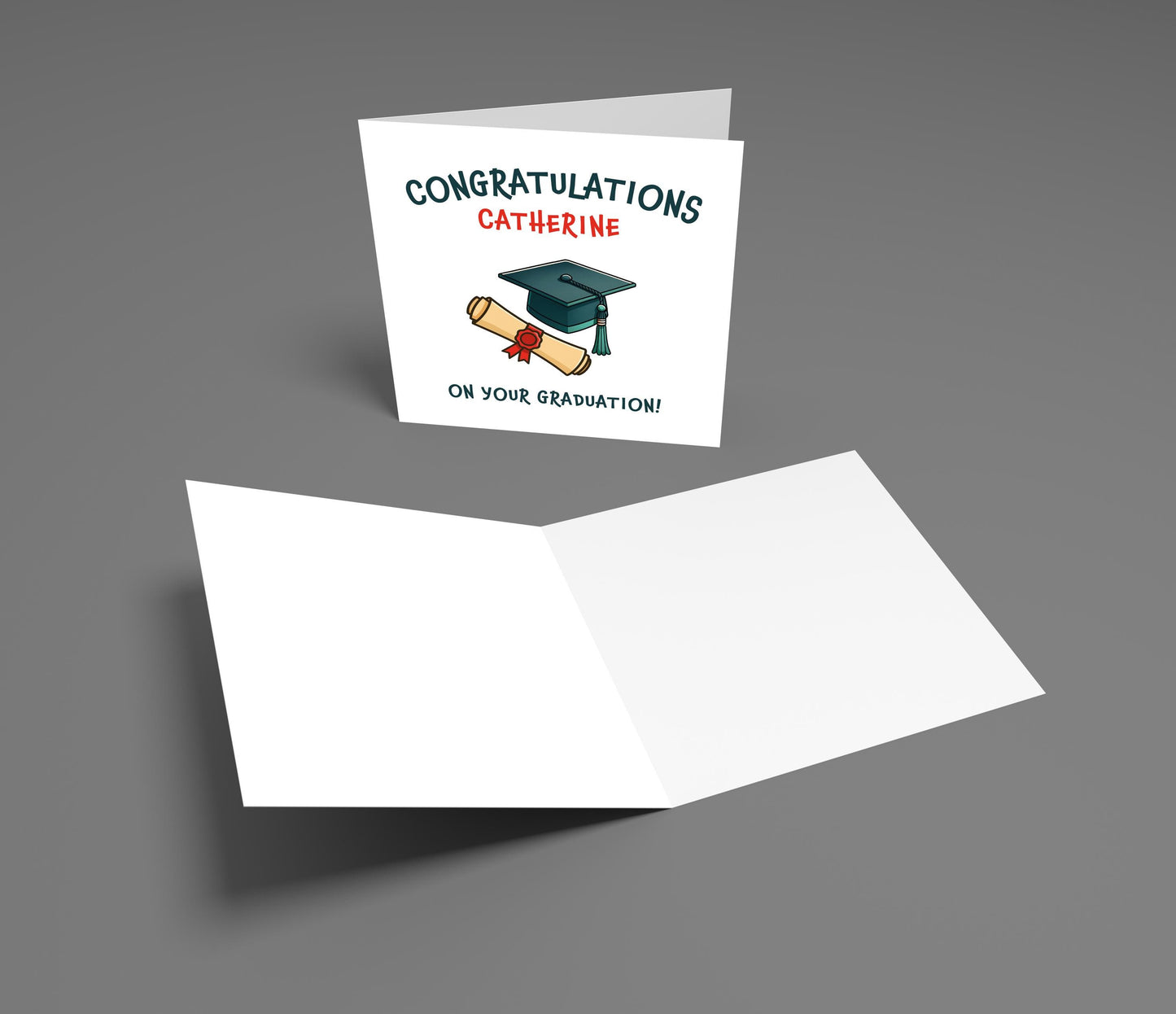 Personalized Graduation Card: Class of 2025, Cap & Scroll Design
