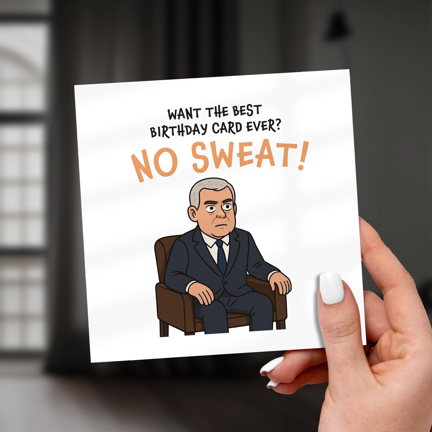 Funny Birthday Card: Royal Interview Meme, Savage Pop Culture Joke