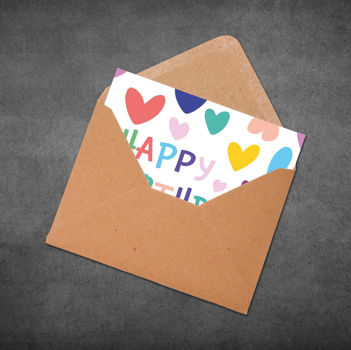 Happy Birthday Bestie Card: Rainbow Heart Design, Personalizable