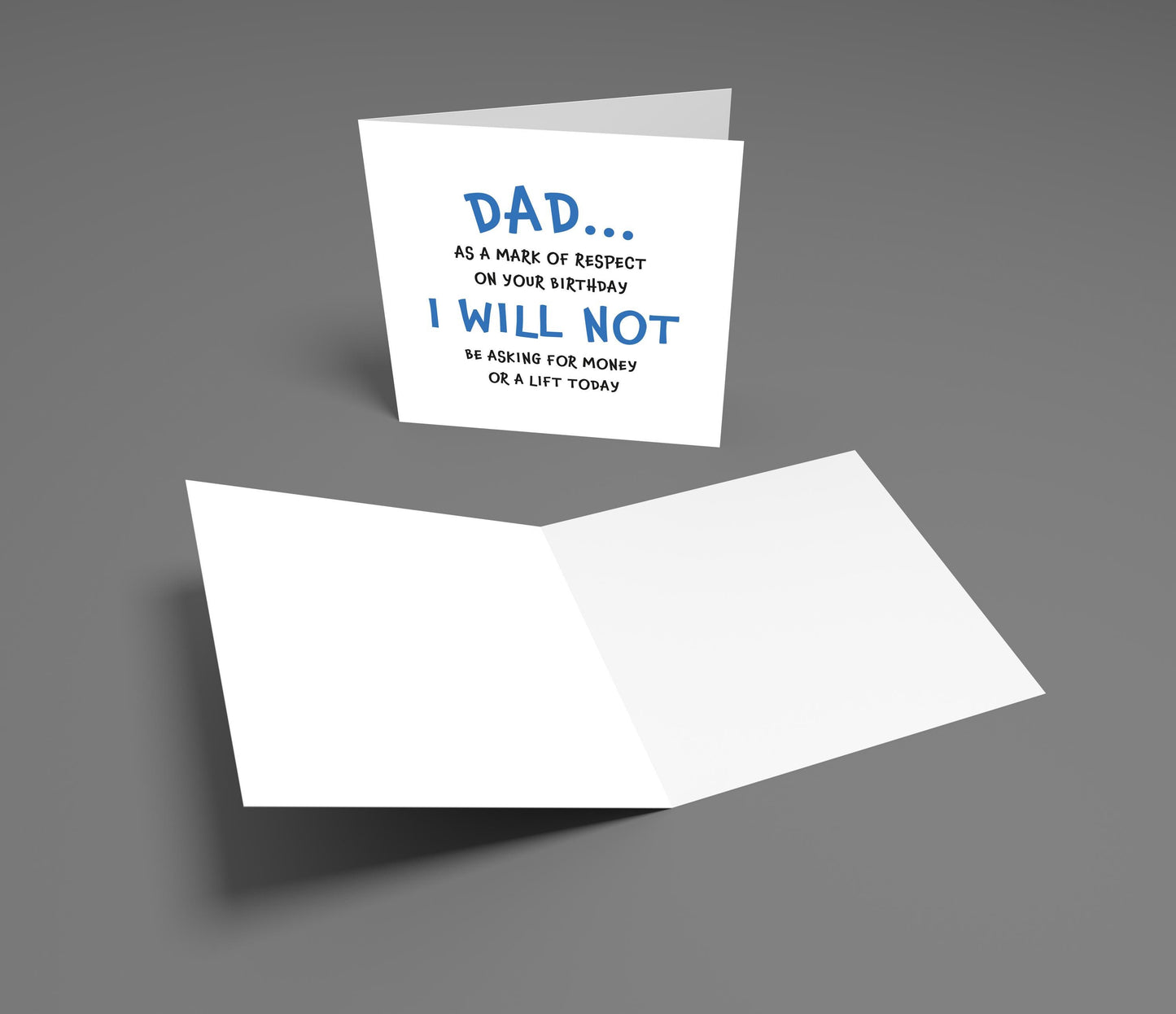 Funny Birthday Card for Dad: Cheeky 'No Money' Promise