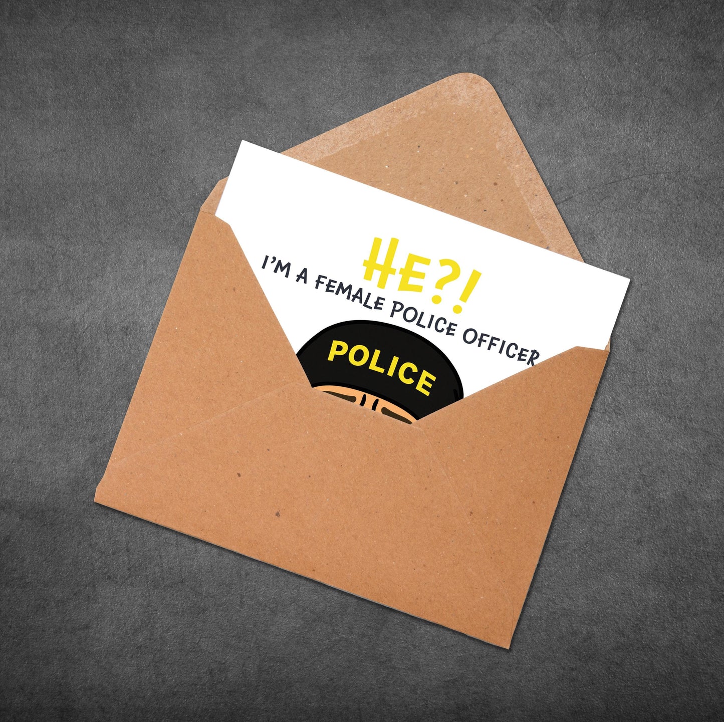 Funny Female Police Officer Meme Birthday Card: Viral Internet Humor