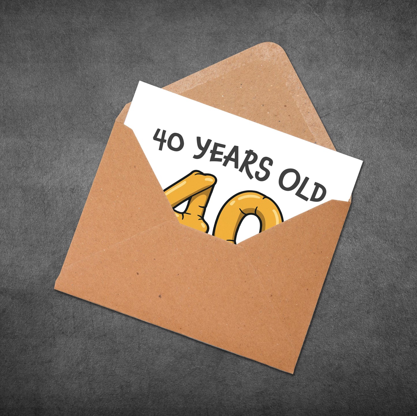 Funny 40th Birthday Card: Love Island Muggy Joke, Deflated Balloons