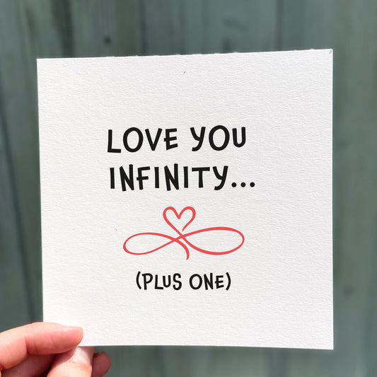Funny Anniversary Card: Love You Infinity - Heart Symbol