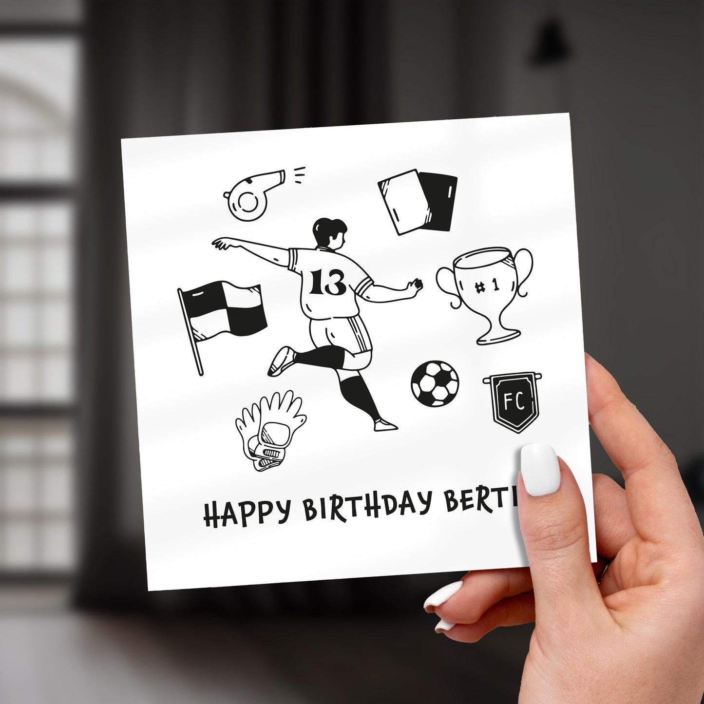 Personalized Football Birthday Card for Son: Funny Teen Boy Card