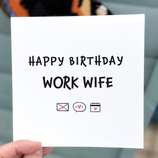 Happy Birthday Work Wife Card, Funny Office Birthday Card, Work Bestie Card, Birthday Card for Colleague, Cute Work Friend Card, Coworker