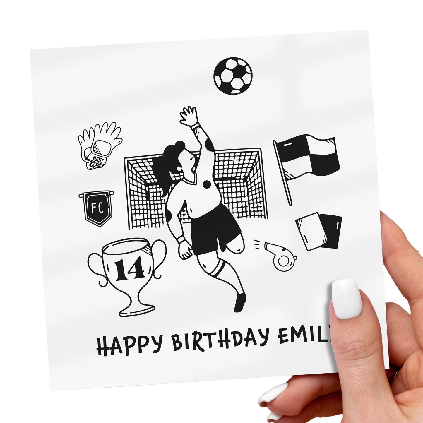 Personalized Football Birthday Card for Daughter: 14th Birthday