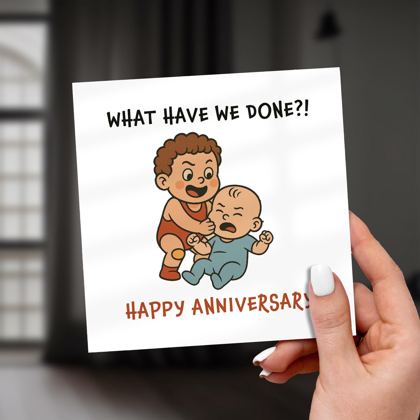 Funny Anniversary Card for Parents: Baby Chaos - Sassy New Parent Humor