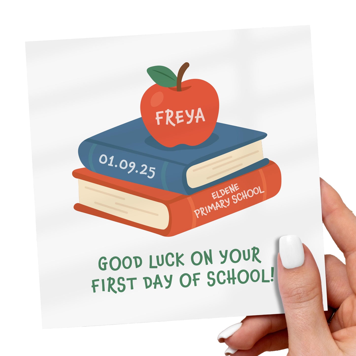 Personalized First Day of School Card: Custom Name Keepsake