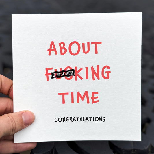 Funny Congratulations Card: Rude Censored Design, Engagement, Wedding, New Job