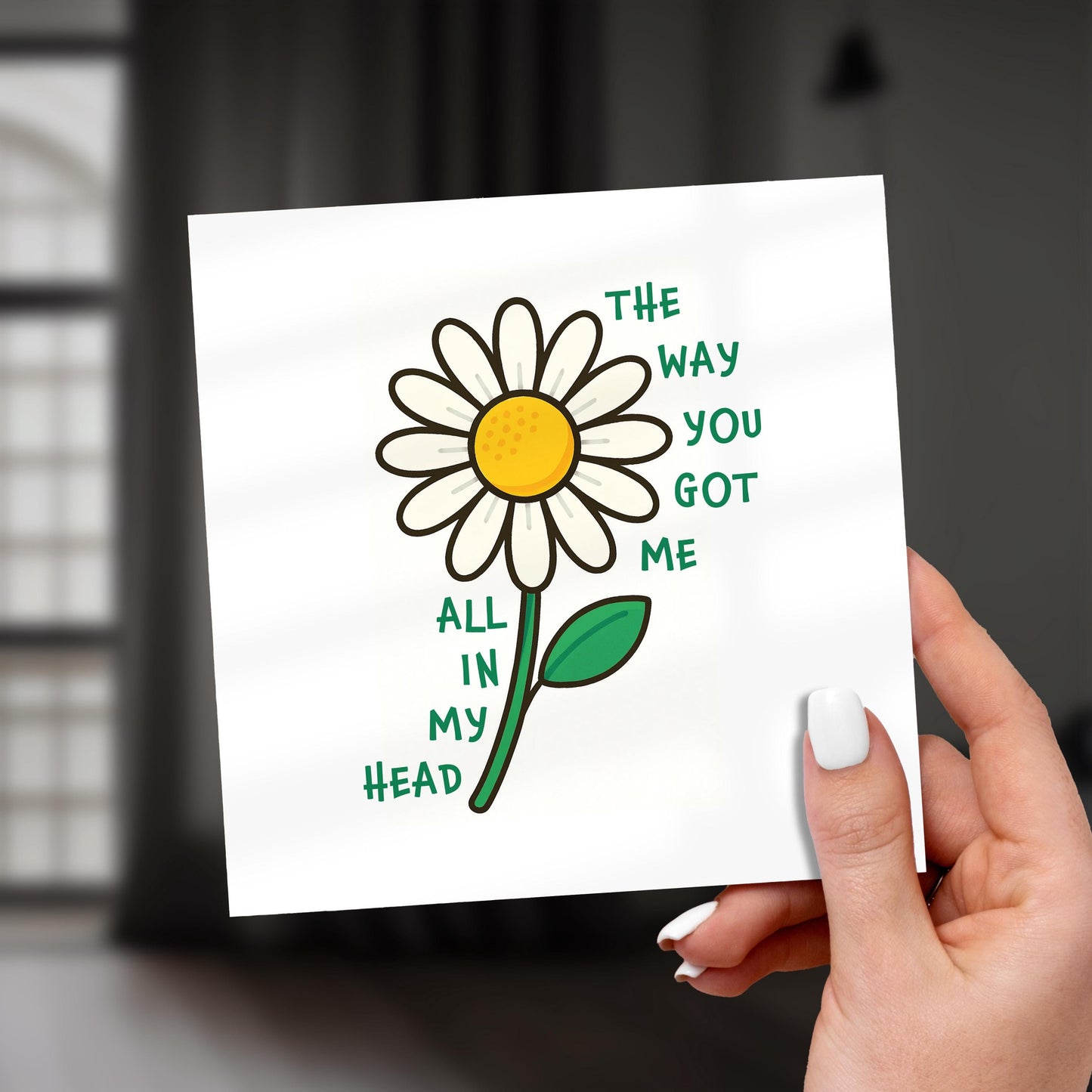 Daisies Lyric Anniversary Card: Justin Bieber Love Card