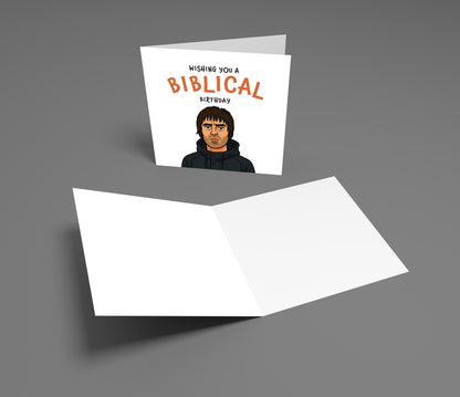 Greeting card with a humorous design on a gray background