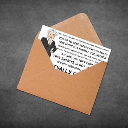 Devil Wears Prada Quote Card: Funny Fashion Greeting Card