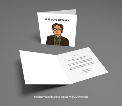Funny 'The Office' Birthday Card: Dwight Schrute TV Meme